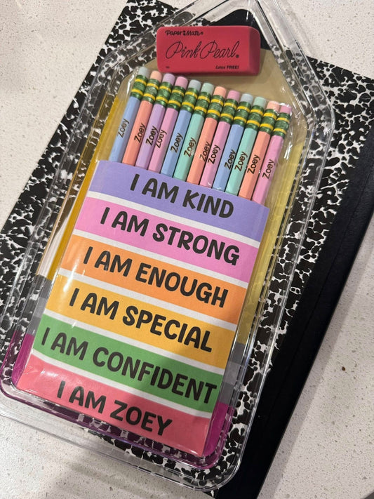 Custom Pencils, Personalized Pencils, Back to School, Birthday, Pastel Pencils