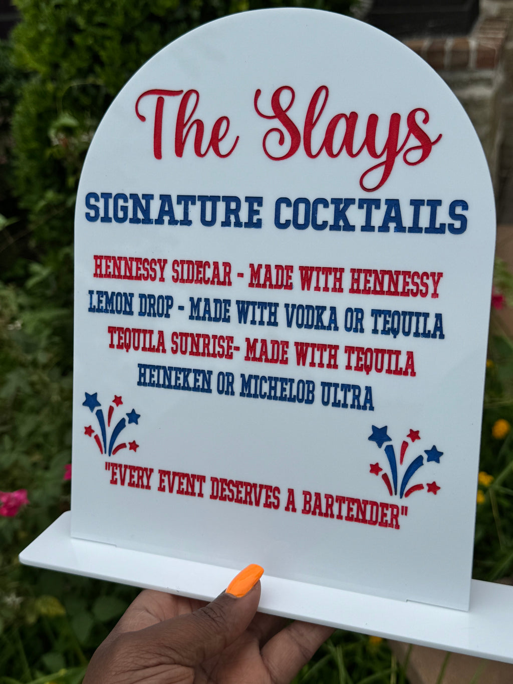 Acrylic Bar Menu
