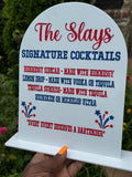 Acrylic Bar Menu