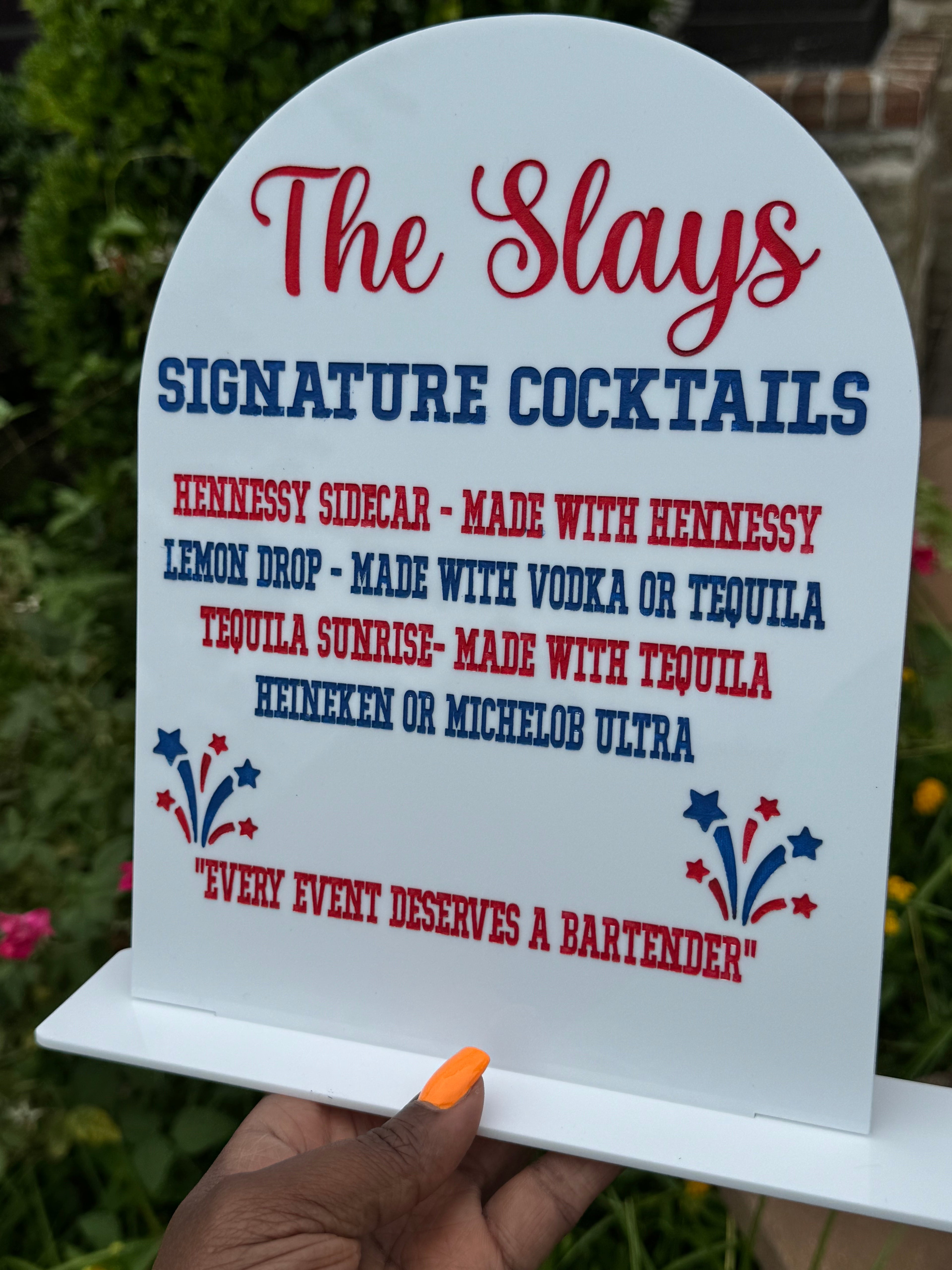 Acrylic Bar Menu