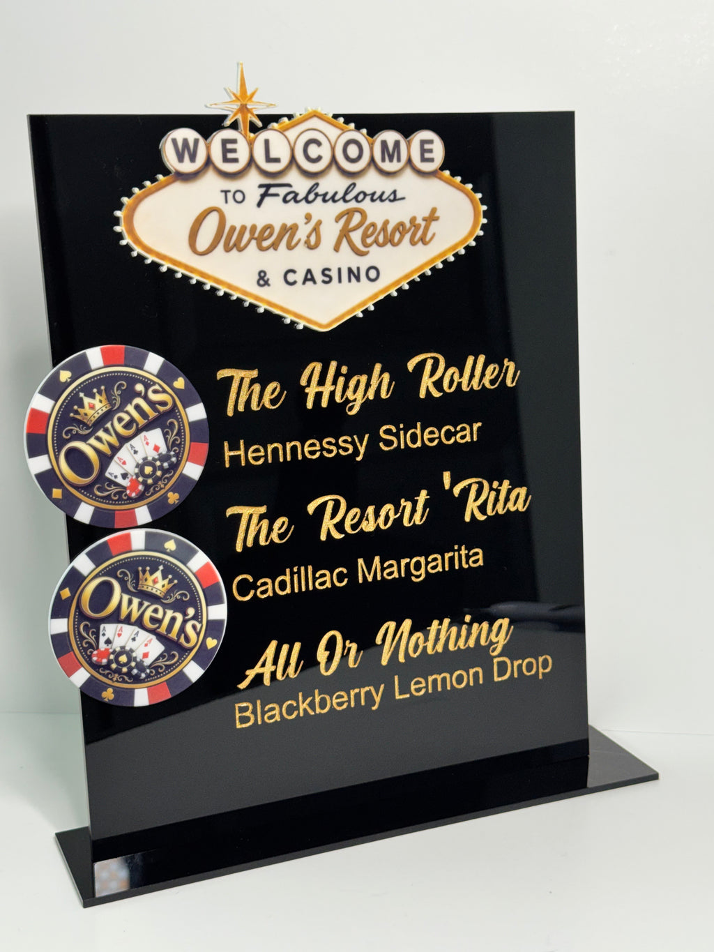 Acrylic Bar Menu