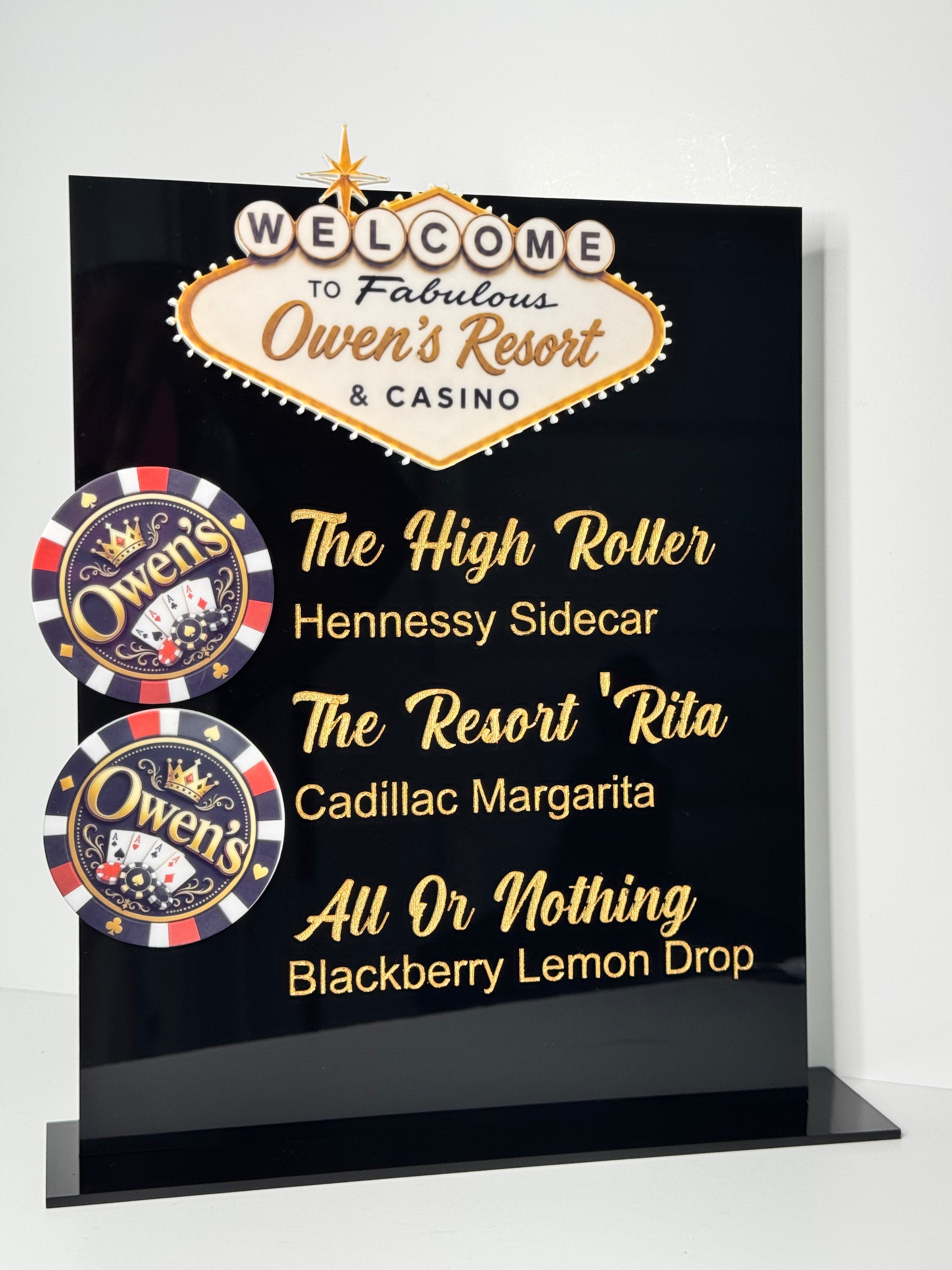 Acrylic Bar Menu