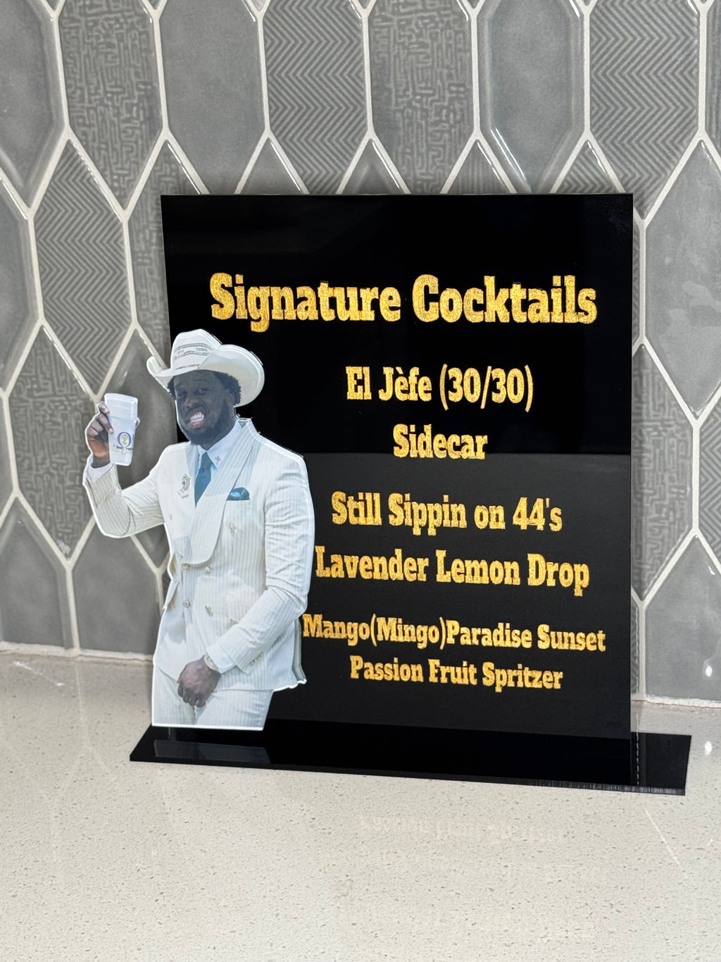 Acrylic Bar Menu