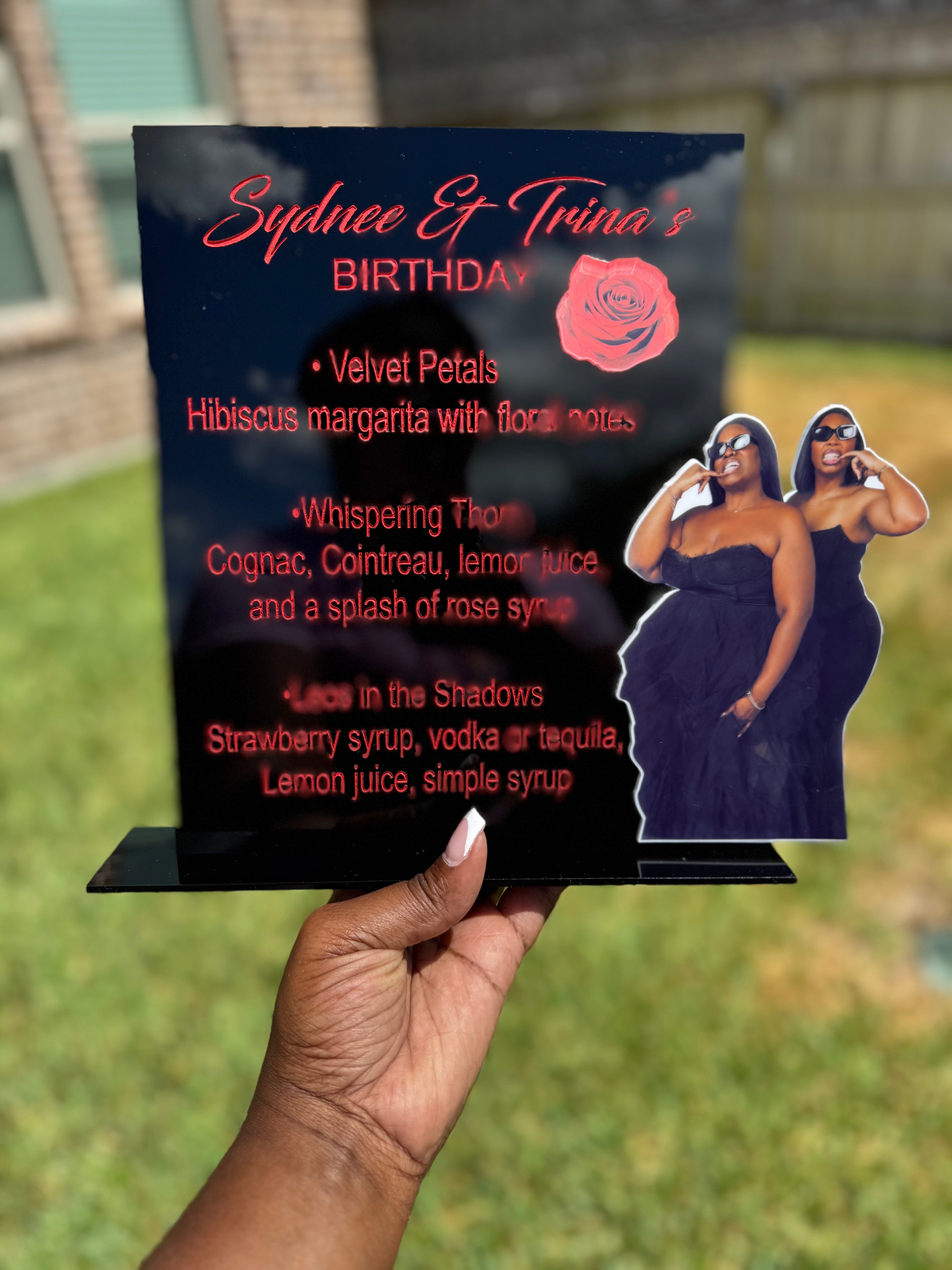 Acrylic Bar Menu