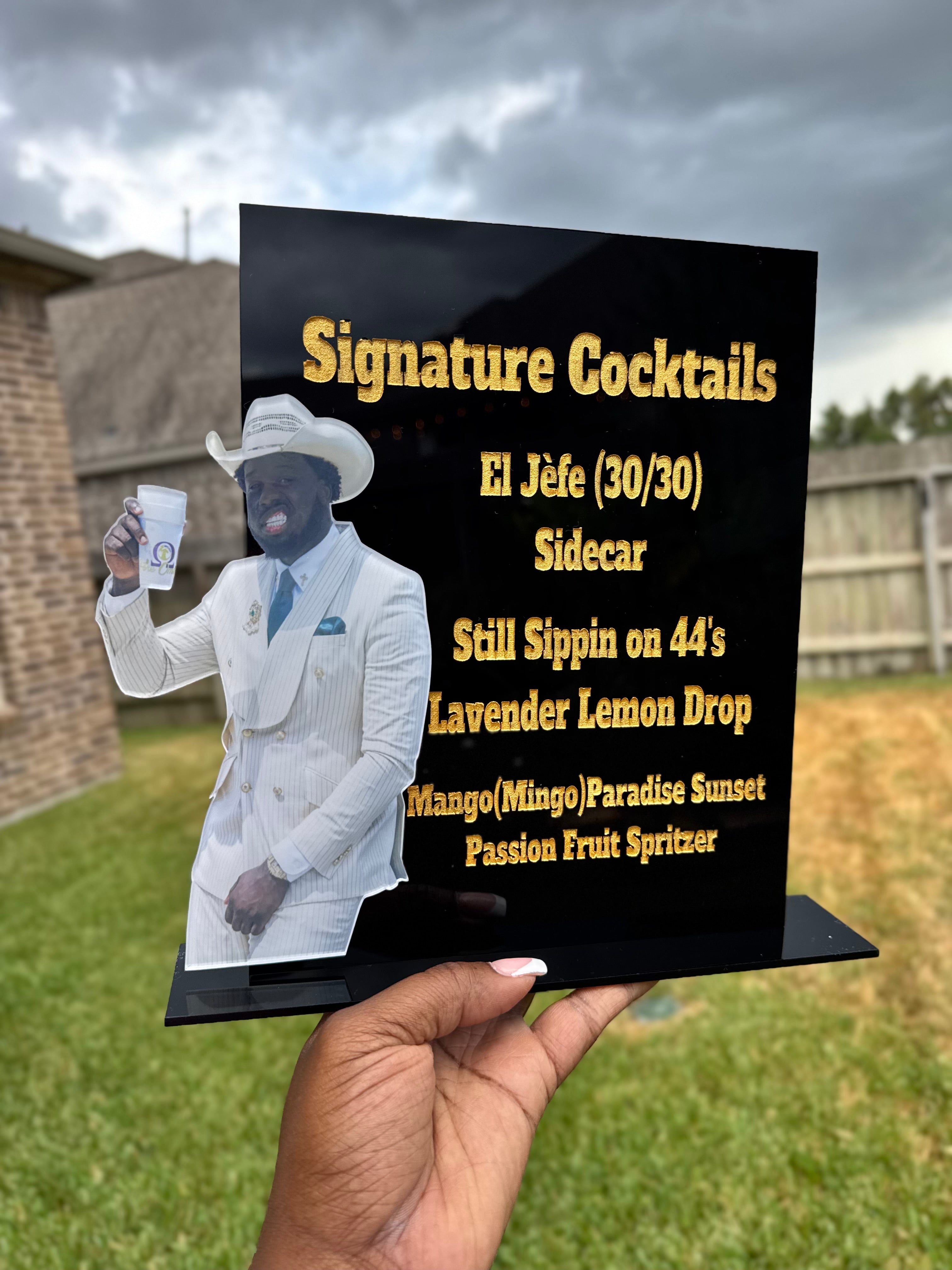 Acrylic Bar Menu