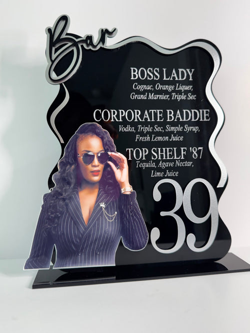 Acrylic Bar Menu